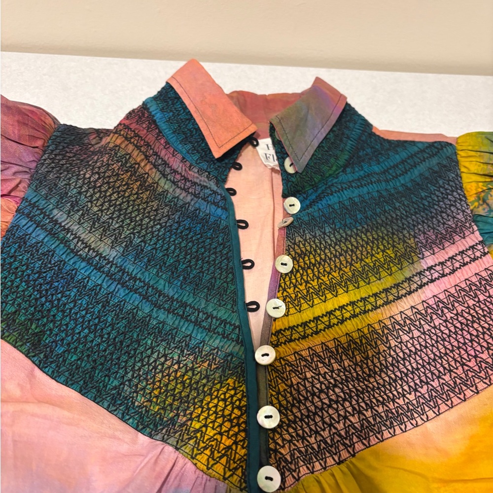 Anthropologie Colorful Tie-Dye Long Sleeve blouse - Picture 6 of 10